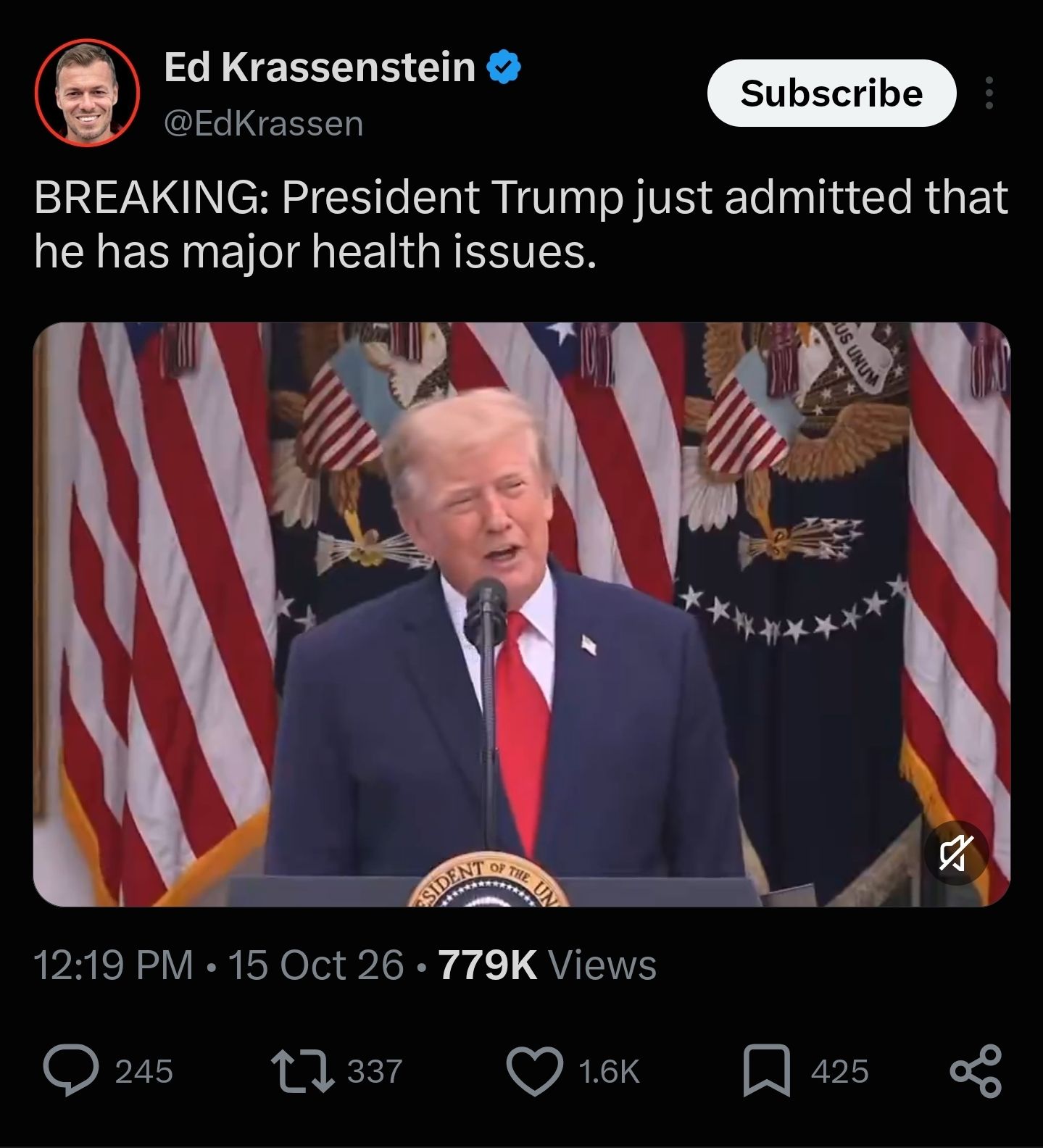 Saved copy of the post by Ed Krassenstein (@EdKrassen)