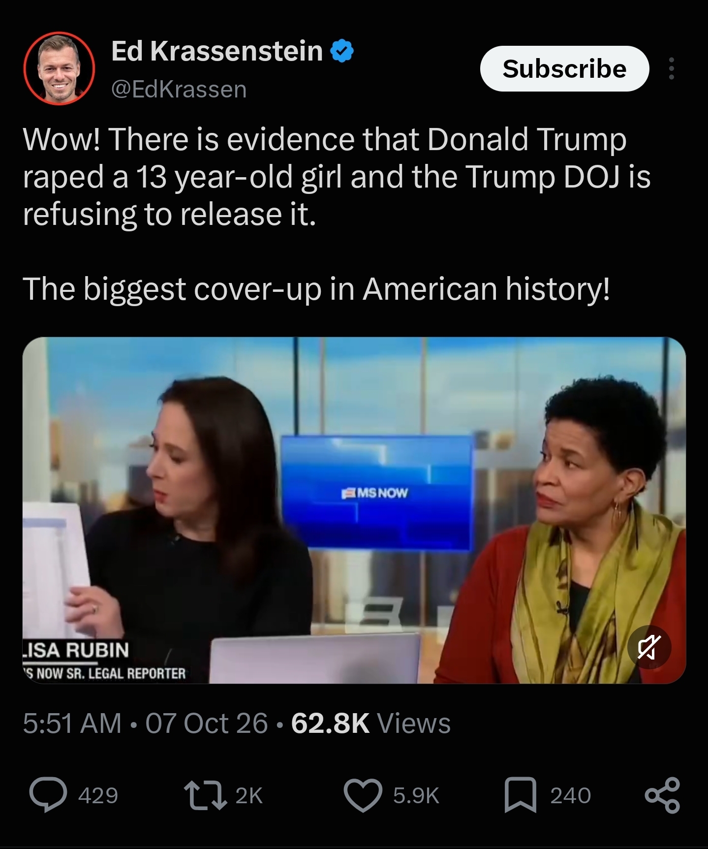 Saved copy of the post by Ed Krassenstein (@EdKrassen)