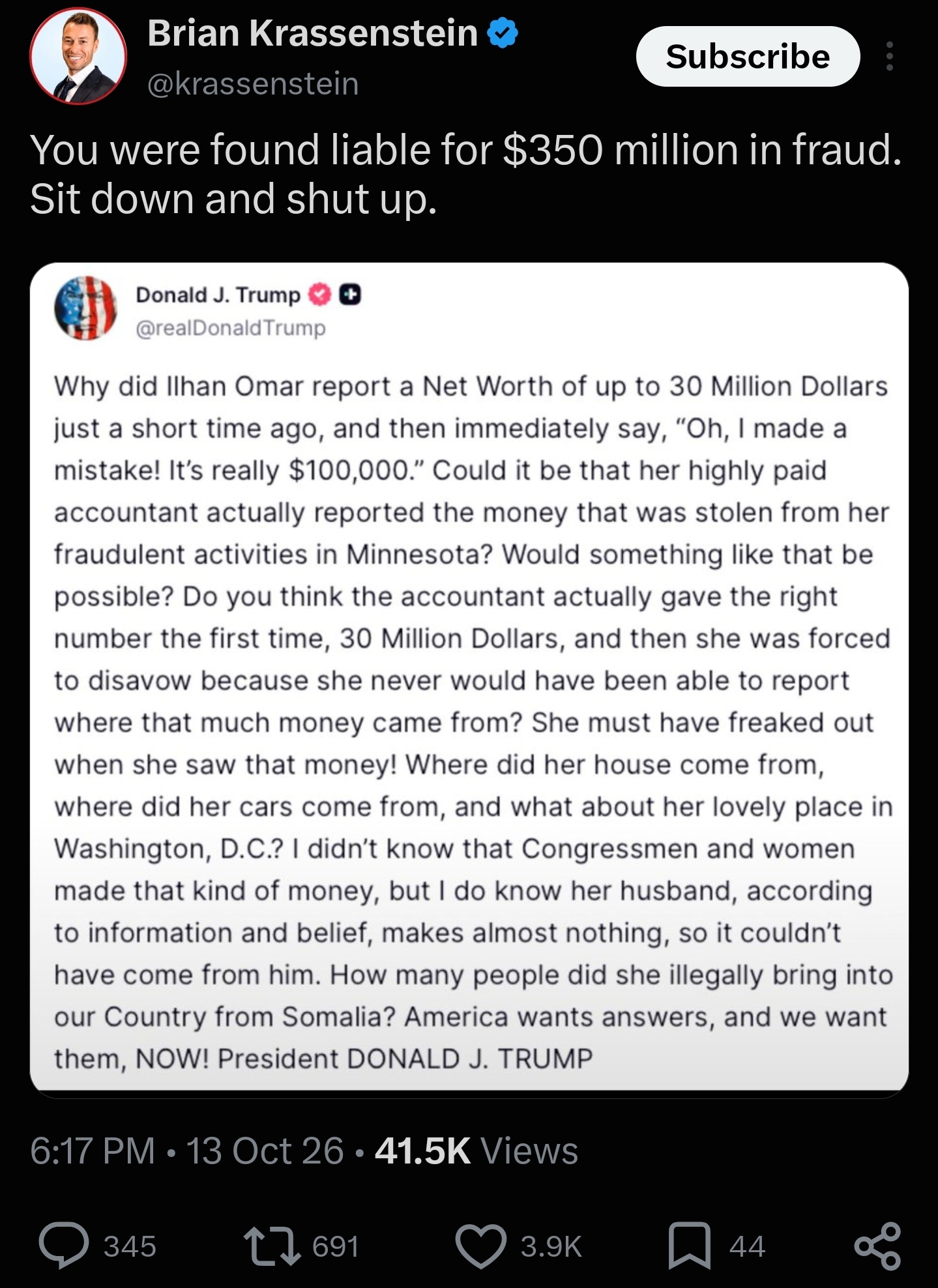 Saved copy of the post by Brian Krassenstein (@krassenstein)