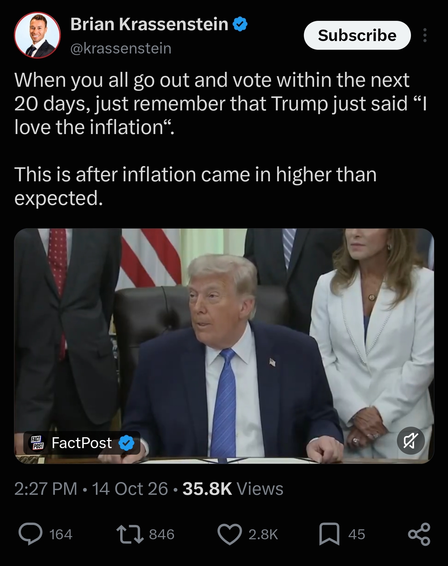 Saved copy of the post by Brian Krassenstein (@krassenstein)