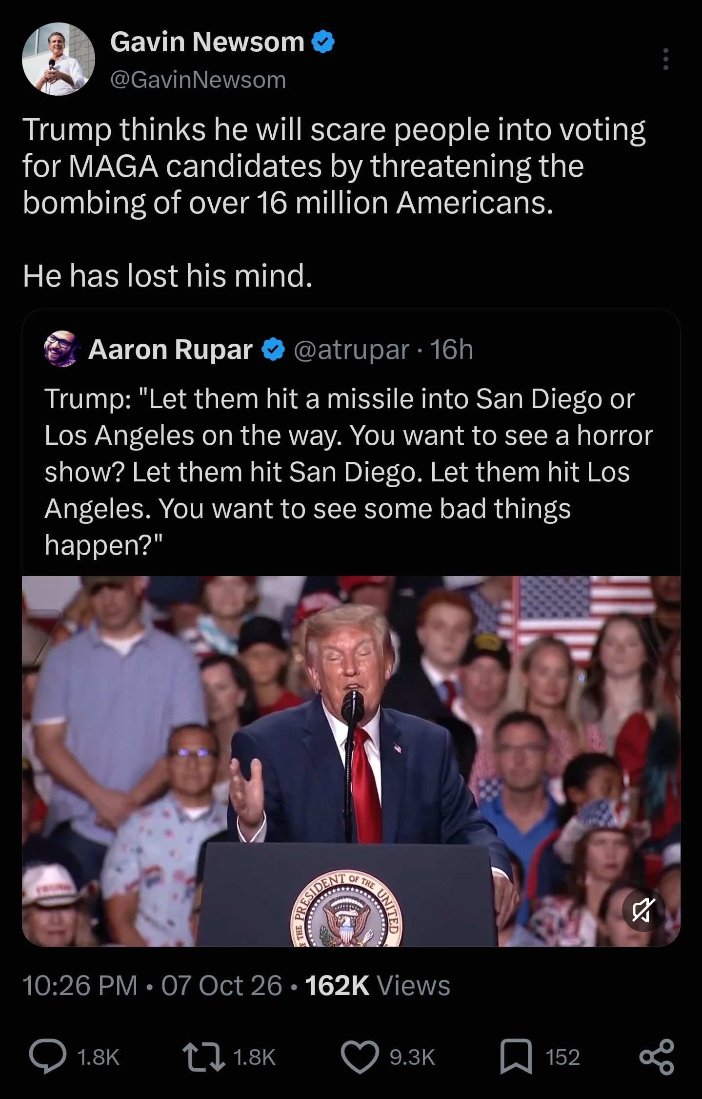 Saved copy of the post by Gavin Newsom (@GavinNewsom)