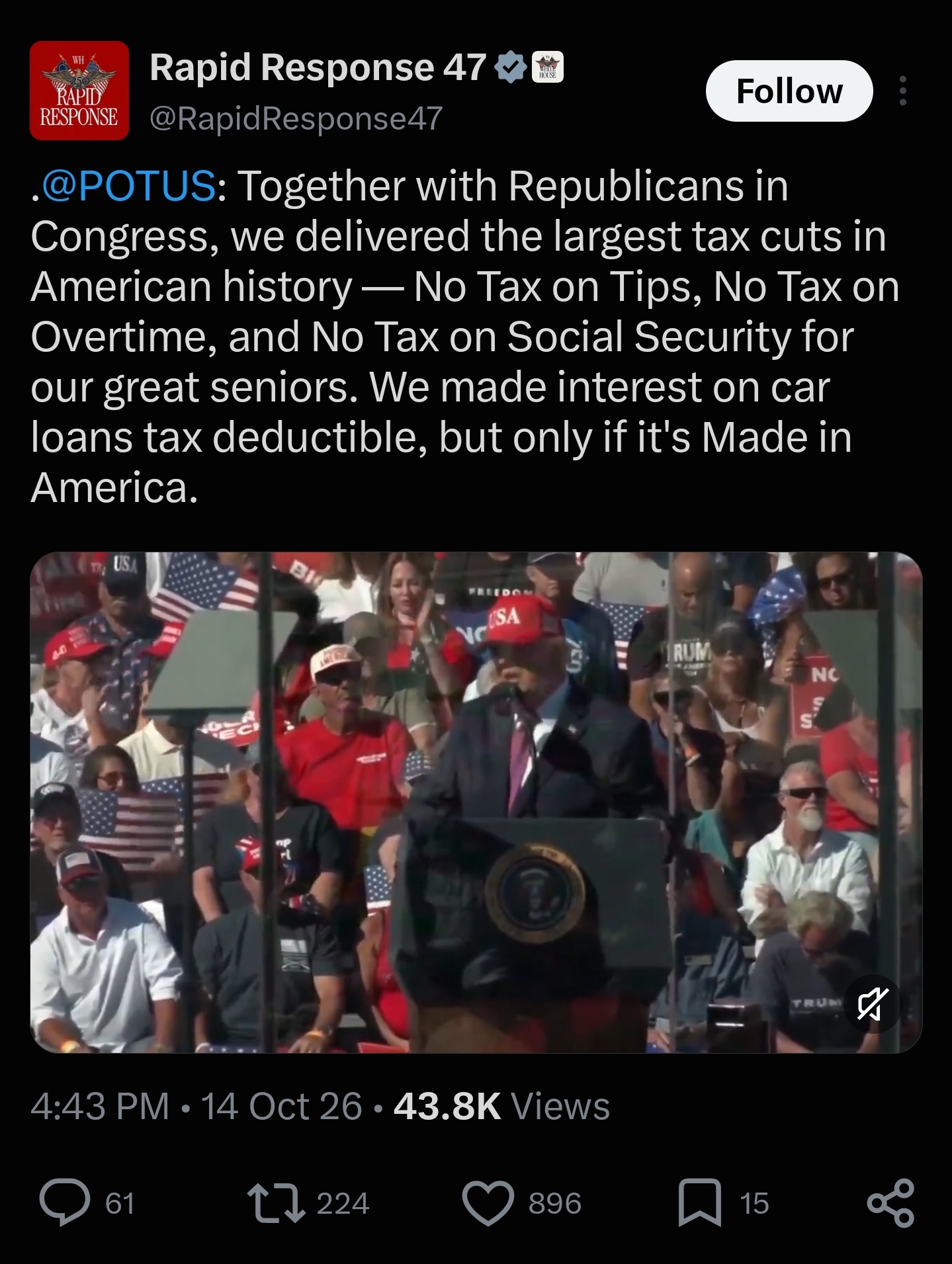 Saved copy of the post by Rapid Response 47 (@RapidResponse47)